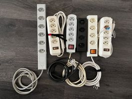 6 Stk. Steckdosenleiste Mehrfachsteckdose Set
