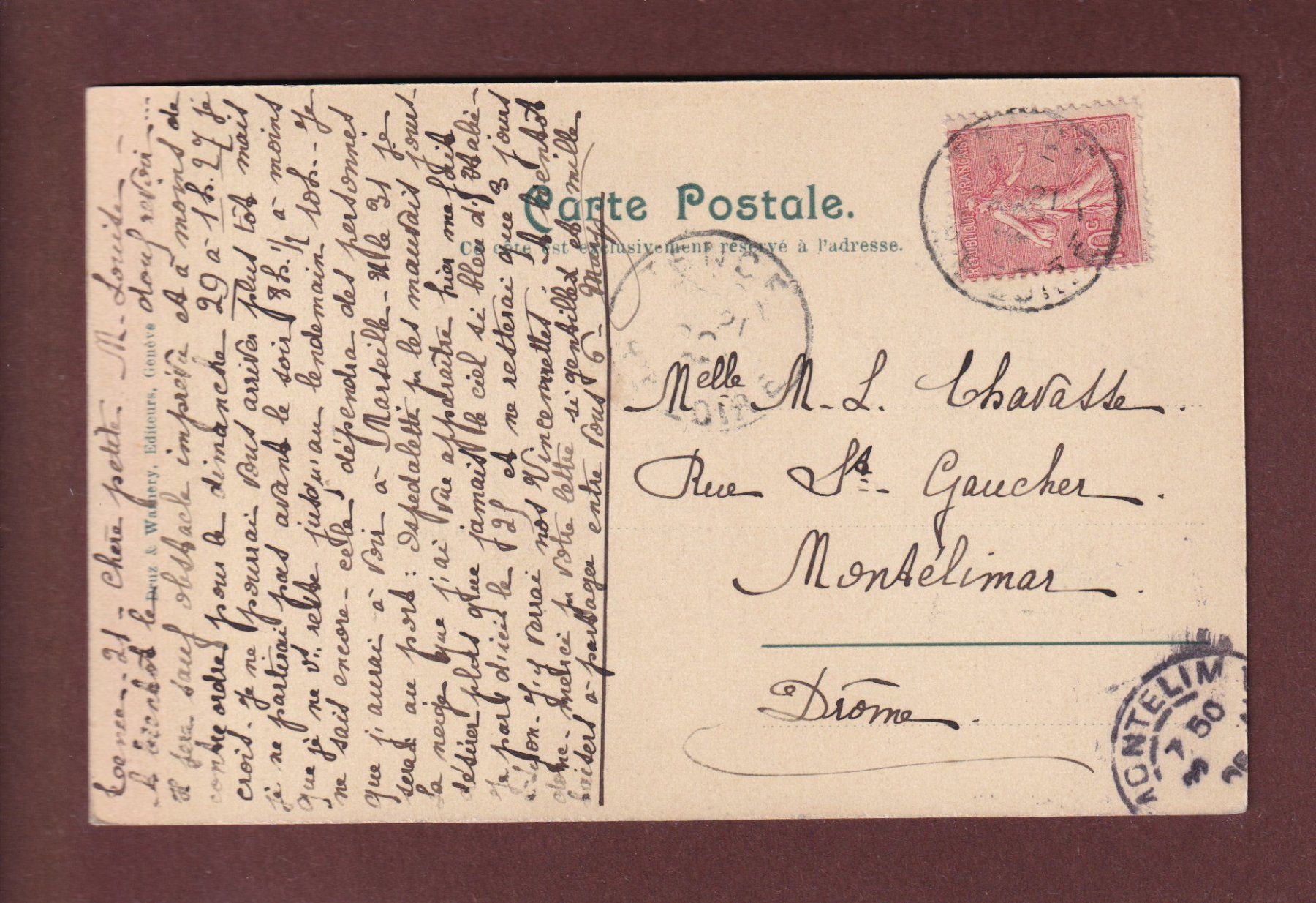 Ansichtskarten: NYON - Terrasse du Château - 1905 – Gebraucht aus Pully von nicecards-shop 1
