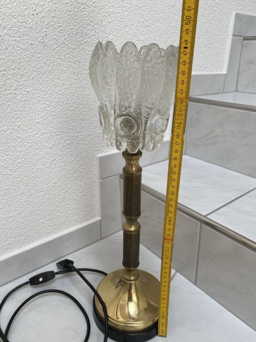 Lampade: Antike Lampe, mit Tulpenschirm aus Glas. – Usato da Biberist venduto da Momo33 8