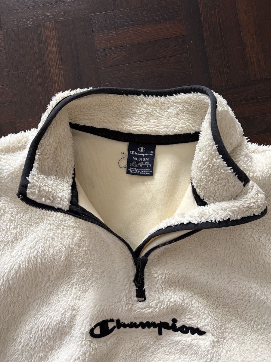 Champion Maglioni & Felpe: Champion Teddy Pullover weiss Reissverschluss – Usato da Zug venduto da illuminared58 1