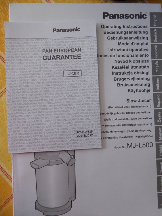 Panasonic Slow Juicer MJ-L500SXE, W und Ricardo Saft f. auf Sorbet 150 | Kaufen