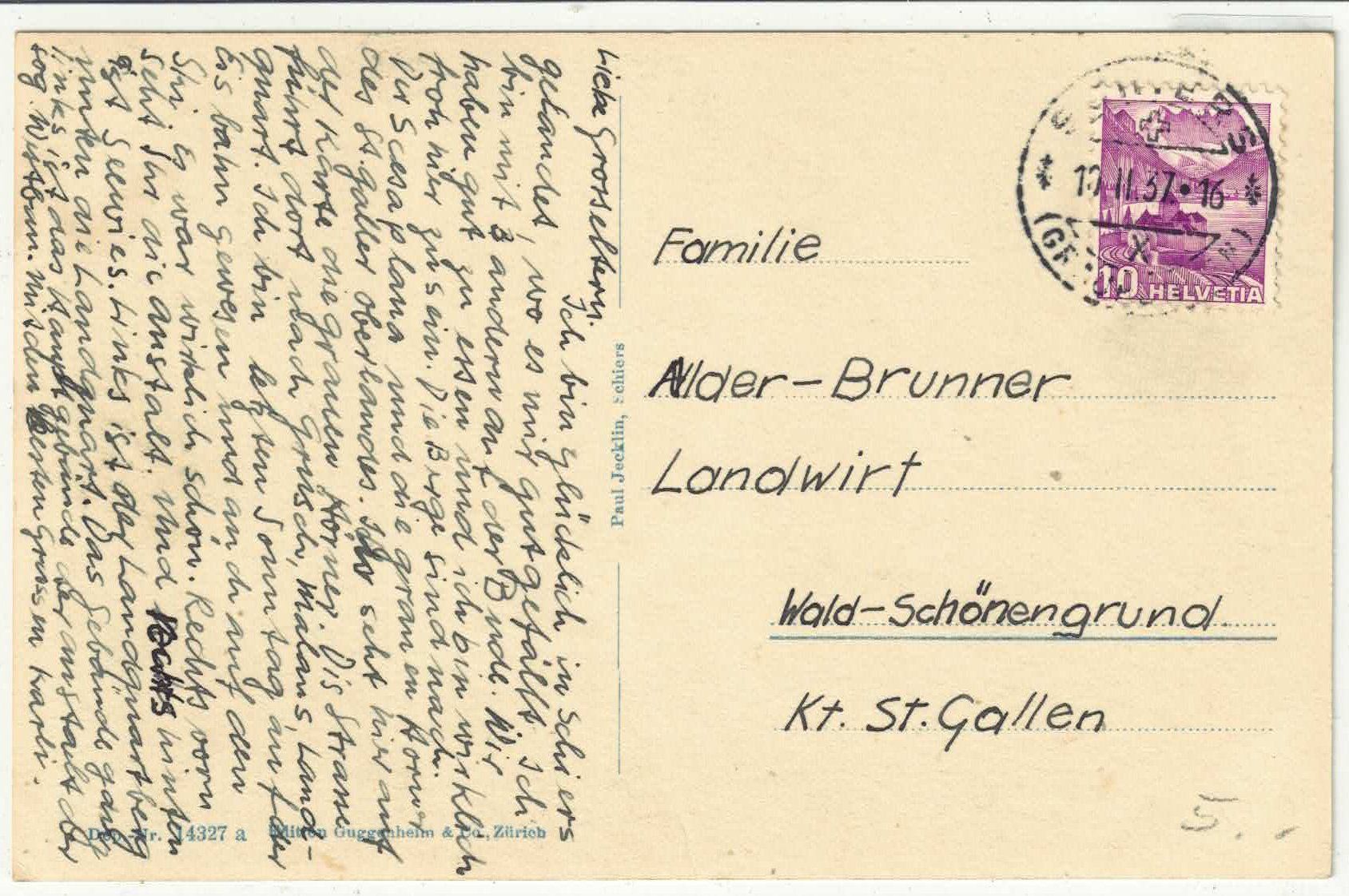 Cartoline postali: Schiers - Generalansicht – Usato da Ettingen venduto da Kartenplanet 1