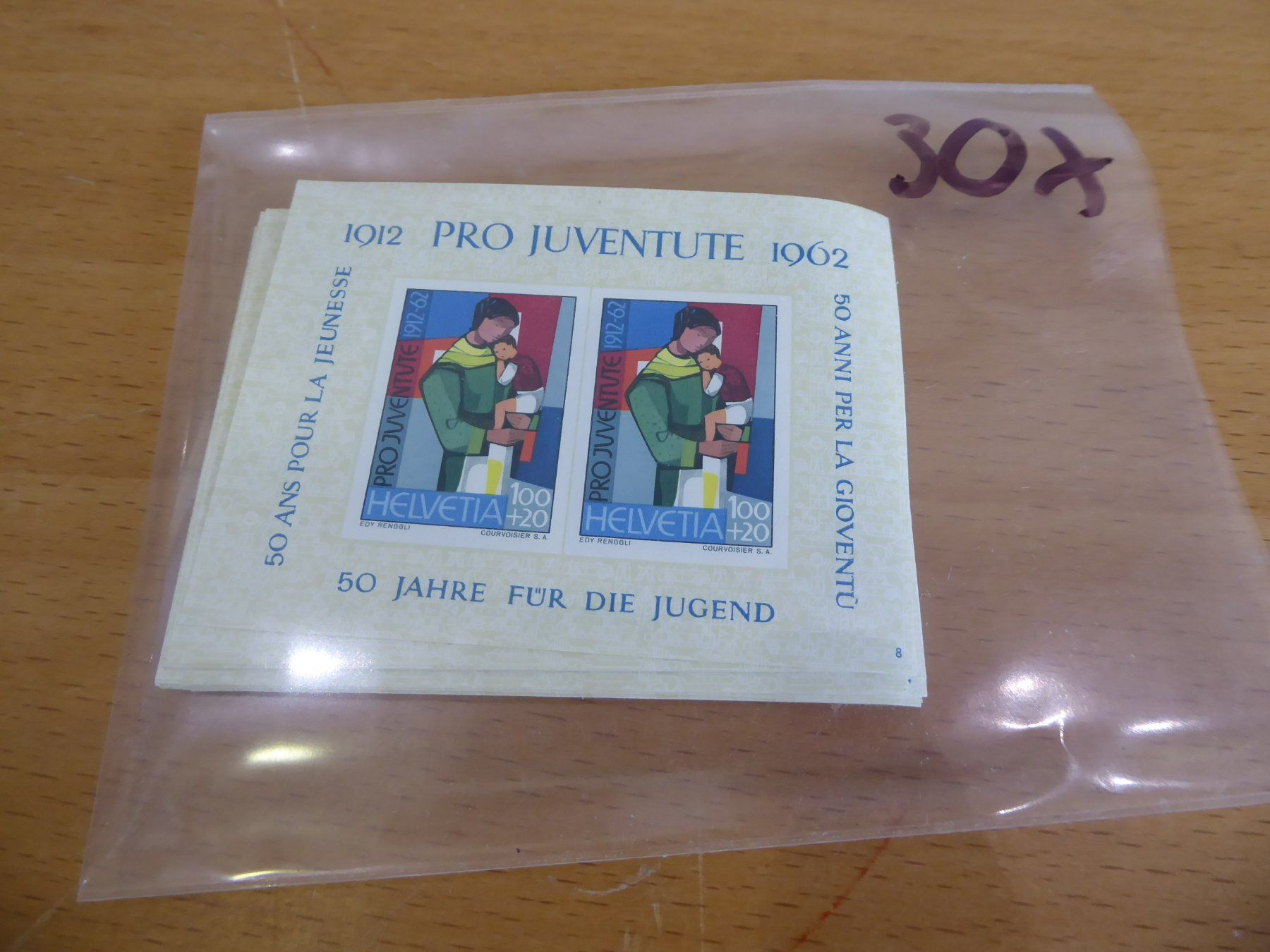 Tutti i francobolli: 30 Stück Pro Juventute Blocks 1962 – Usato da Rothrist venduto da swisstools