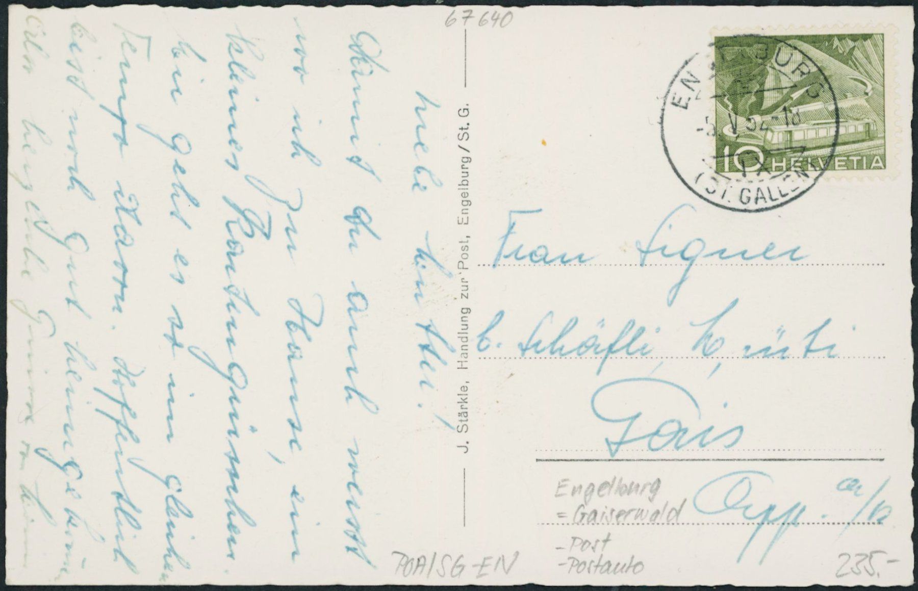 Cartoline postali: SG Engelburg - Post - Postauto - Geiserwald – Usato da Schindellegi venduto da dolpitz 1