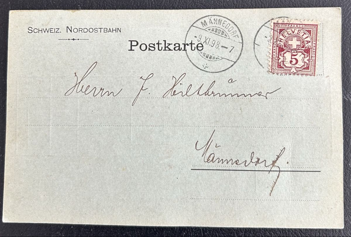 Cartoline postali: Avis Karte Männedorf 1898 – Usato da Horw venduto da Tellbub