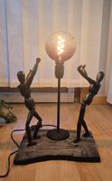 Tisch Lampe mit Holz Figuren