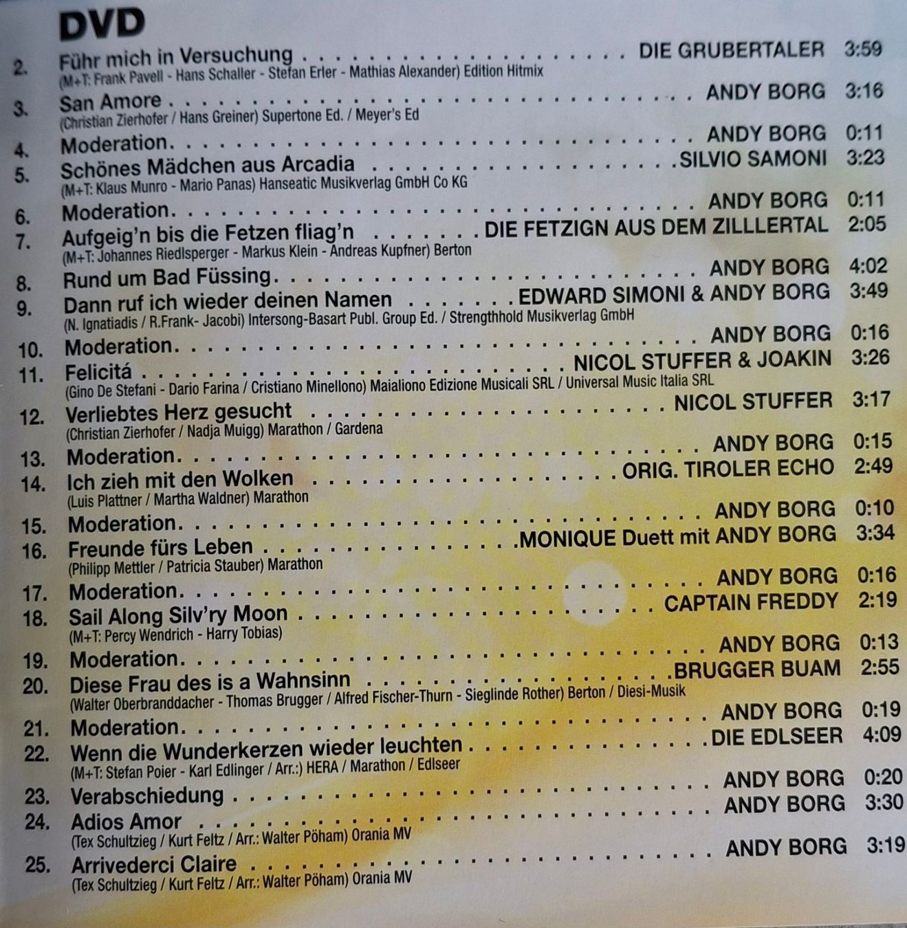 CDs: 11. Bad Füssinger Thermen Open Air - Andy Borg – Gebraucht aus Reinach BL von Chela04 3