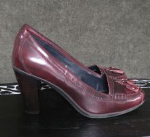 Schicke Leder Pumps Gr. 39 Weinrot Herbst Look Top