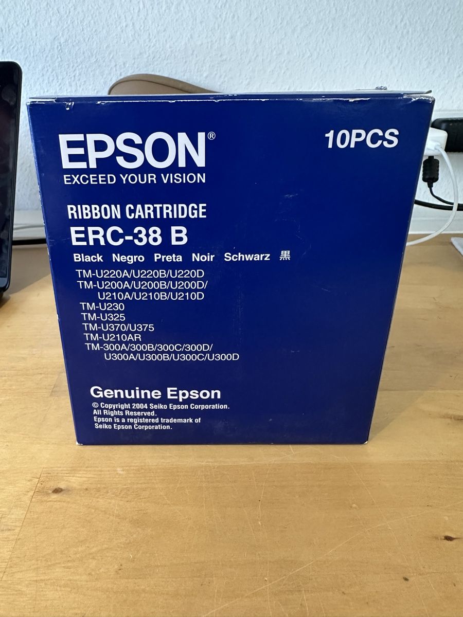 Epson Cartucce per stampanti & toner: Epson ERC-38 B Farbband Schwarz – Nuovo (secondo la descrizione) da Luzern venduto da FrankGroebel