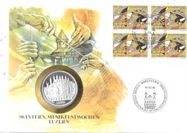 Numisbrief 50.Intern.Musikfestwochen Luzern 1988Silber 999.9
