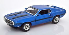 Ford Mustang Shelby GT-350 1969 dunkelblau / schwarz    1:18