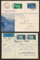 1936/37 : 2 Briefe mit CH Flugpost Marken