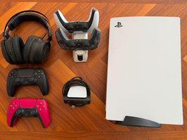 ab 1 CHF 🔥 PS5 Disc Bundle + 4 Controller + Headset + Kamer