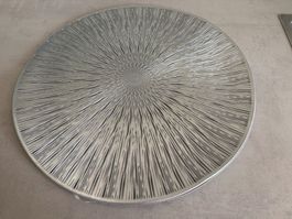 4 Stk. Tischsets rund 40 cm - silber - NEU!