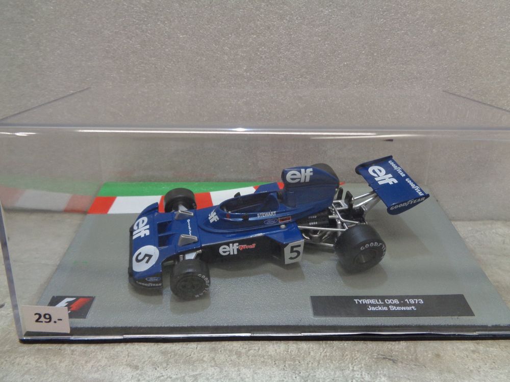 Voiture Formule 1 1/24 Tyrrell 006 Jackie Stewart 1973 - Modèle Métal Ixo Collection Hachette OR027