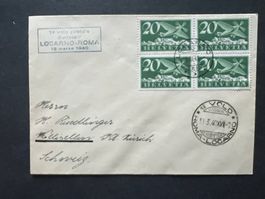 1940 Erstflug Locarno-Roma F4 Viererblock   (G3734)