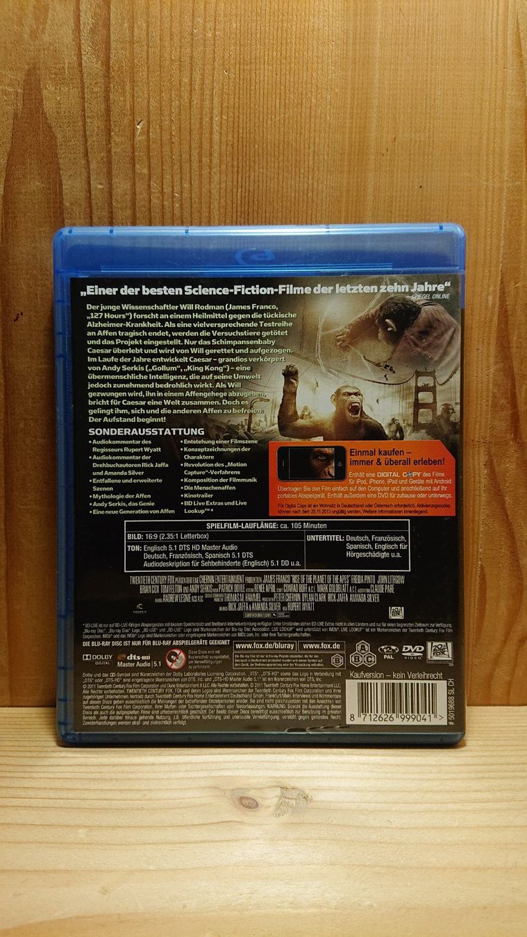 Tutti i DVDs: PLANET DER AFFEN Prevolution Blu-Ray – Usato da Wilderswil venduto da Exebub 1