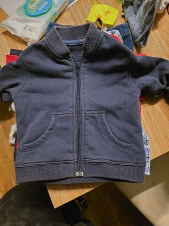 Kinder Jacke mit Reissverschluss, dunkelblau, Grösse 68