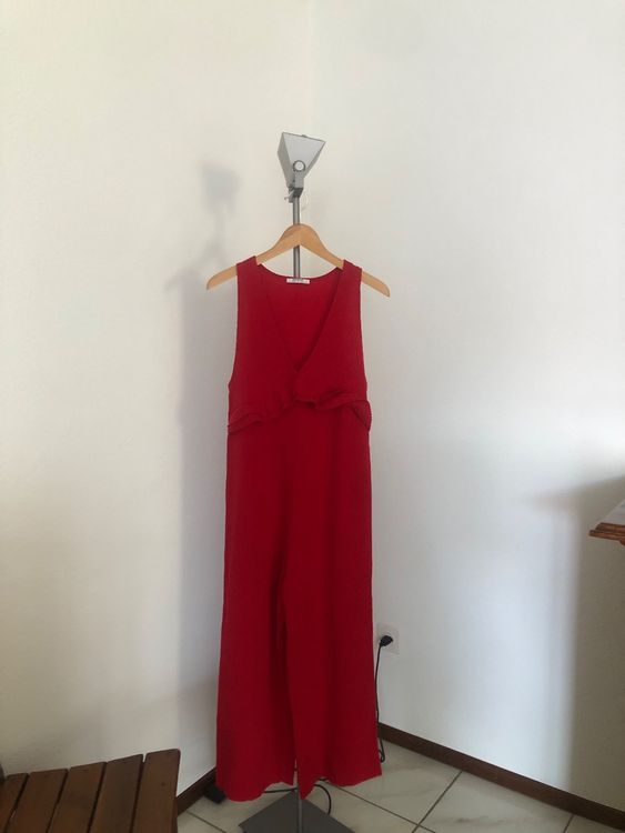 Robe Midi Ajustée Zara Trafaluc - Rouge, Blanc, Bleu à Rayures, Taille L, Neuve Avec étiquettes