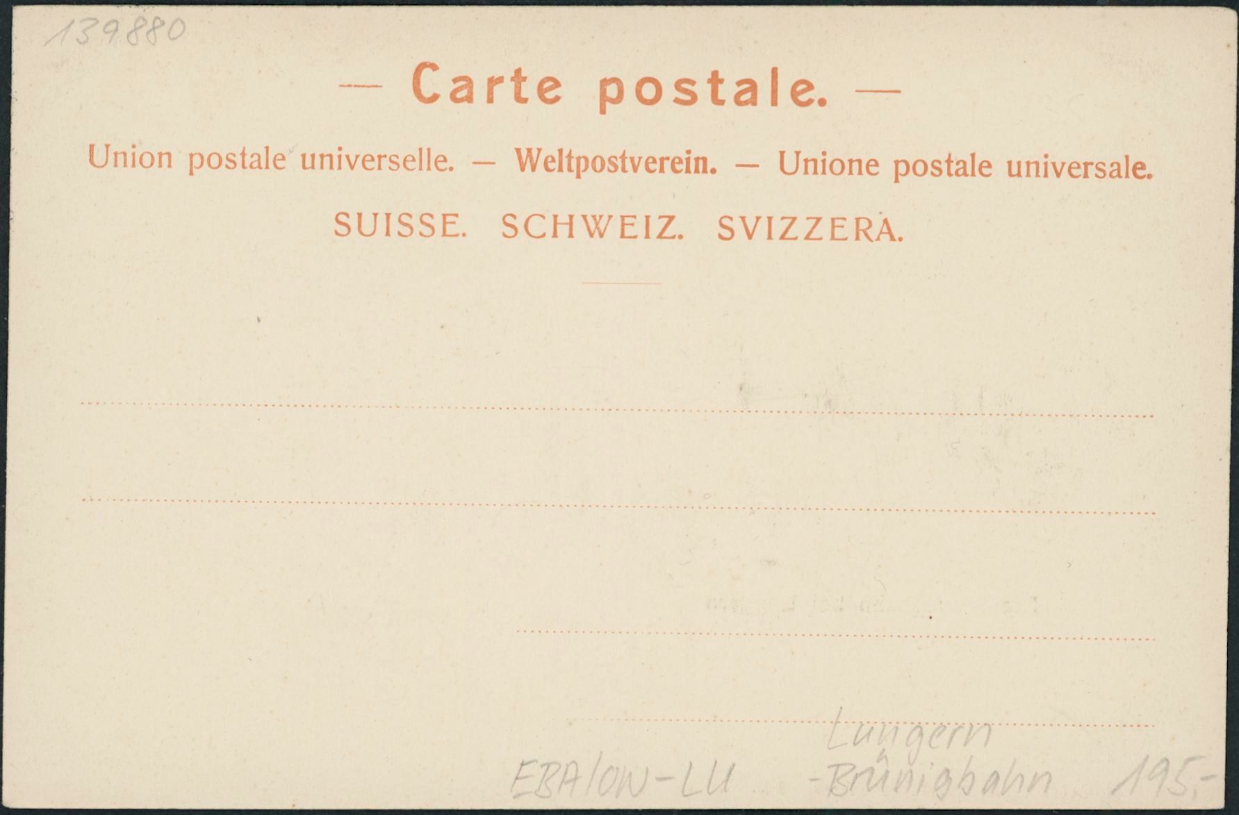 Cartoline postali: OW Lungern - Brünig Bahn – Nuovo (secondo la descrizione) da Schindellegi venduto da stationary 1