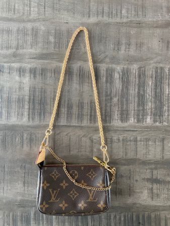 Riemen gold Schulterriemen Tasche Pochette DAUPHIN NANO
