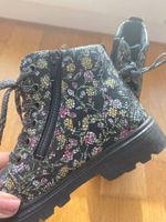 Stiefel mit Blümchenmuster und Reissverschluss, wie neu!