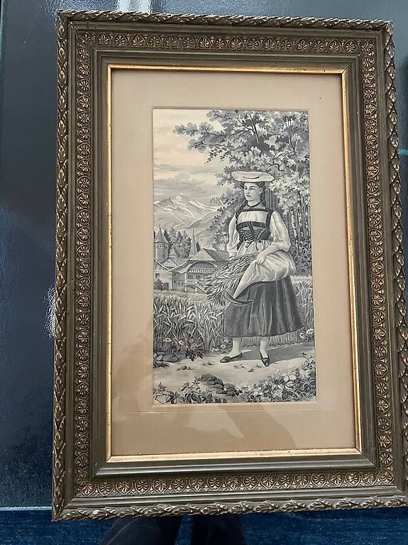 Foto & Immagini: Dekoratives Vintige Seidenbild, Aargauer Meitschi – Usato da Allschwil venduto da Hesch13