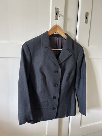 Blazer / Jacke, dunkelgrau mit violett-grauem Futter