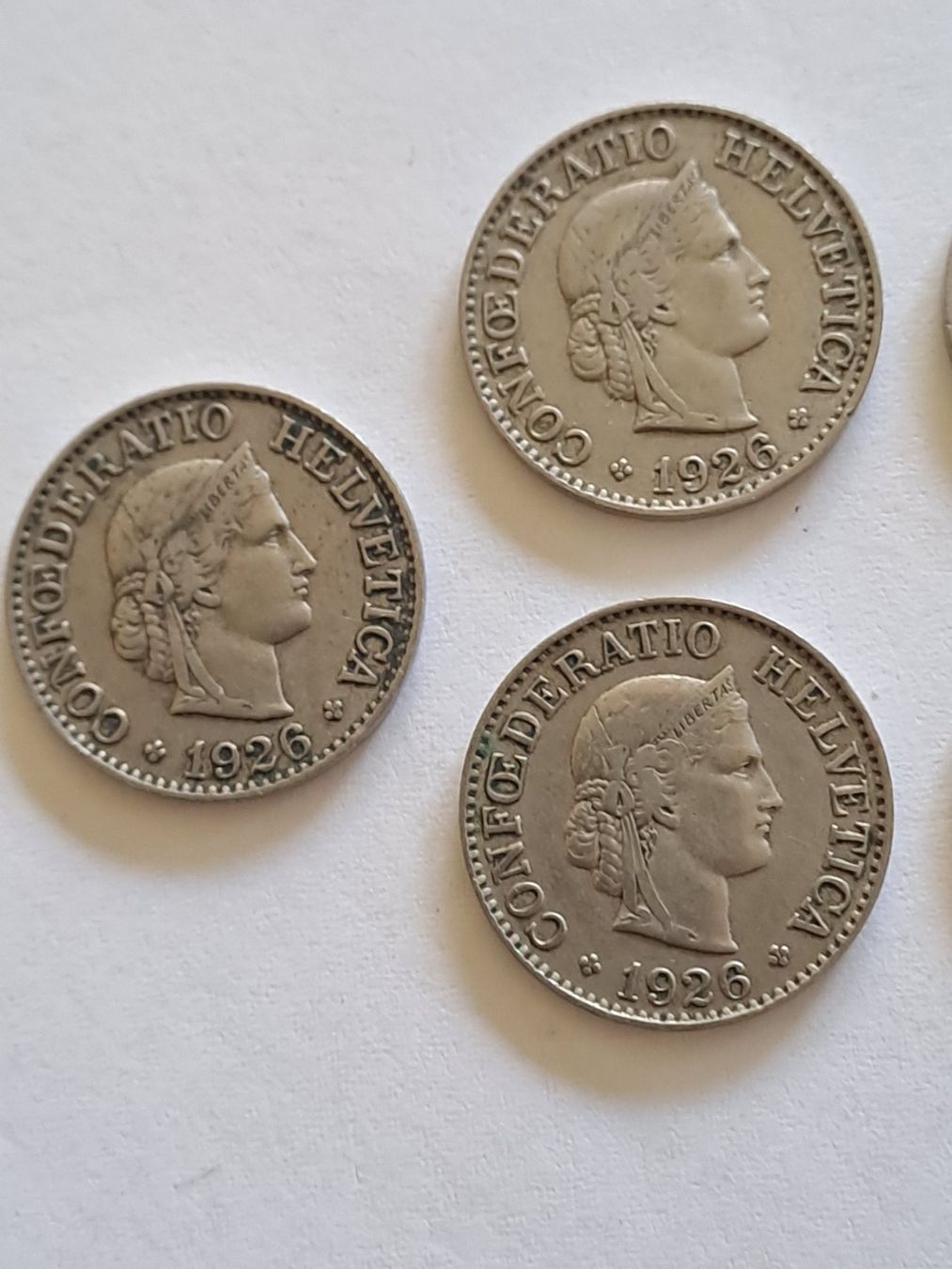 Alle Münzen: 10 Rappen 1926, 7 Stück – Gebraucht aus Bitsch von jajo79076 1