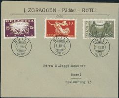 1919 - Friedensmarken - FDC ET - 1. August Rütli