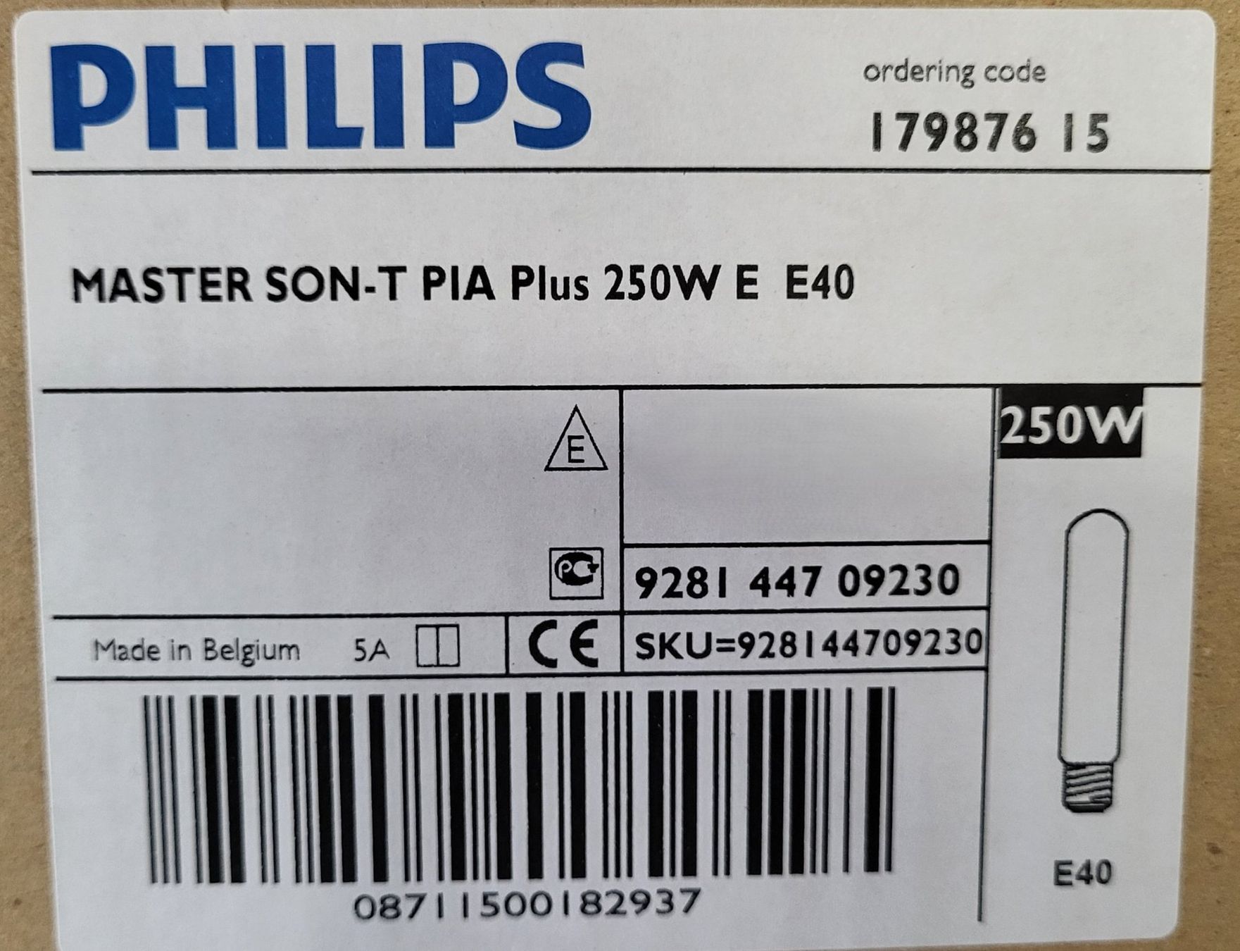 Philips Lampade: Natriumdampflampe MASTER SON-T PIA Plus 250W/220  E E40 2Stk – Nuovo e nell'imballaggio originale da Rapperswil SG venduto da AndiRap 4