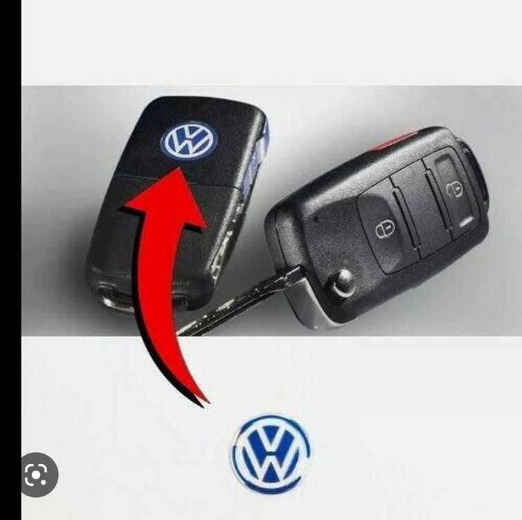 2 x VW Schlüssel Aufkleber Blau