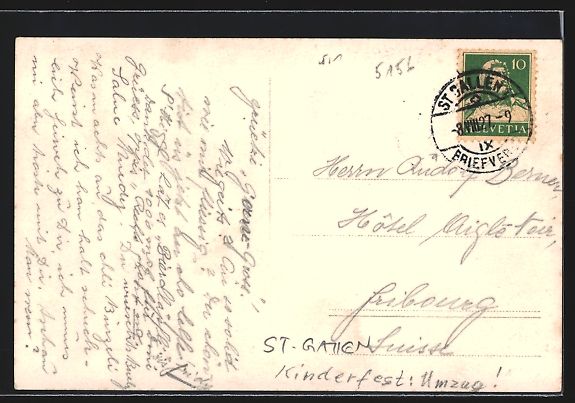 Cartes postales: AK St. Gallen, Kinderfest, Strassenumzug – D'occasion à Berlin par bartko-reher 1