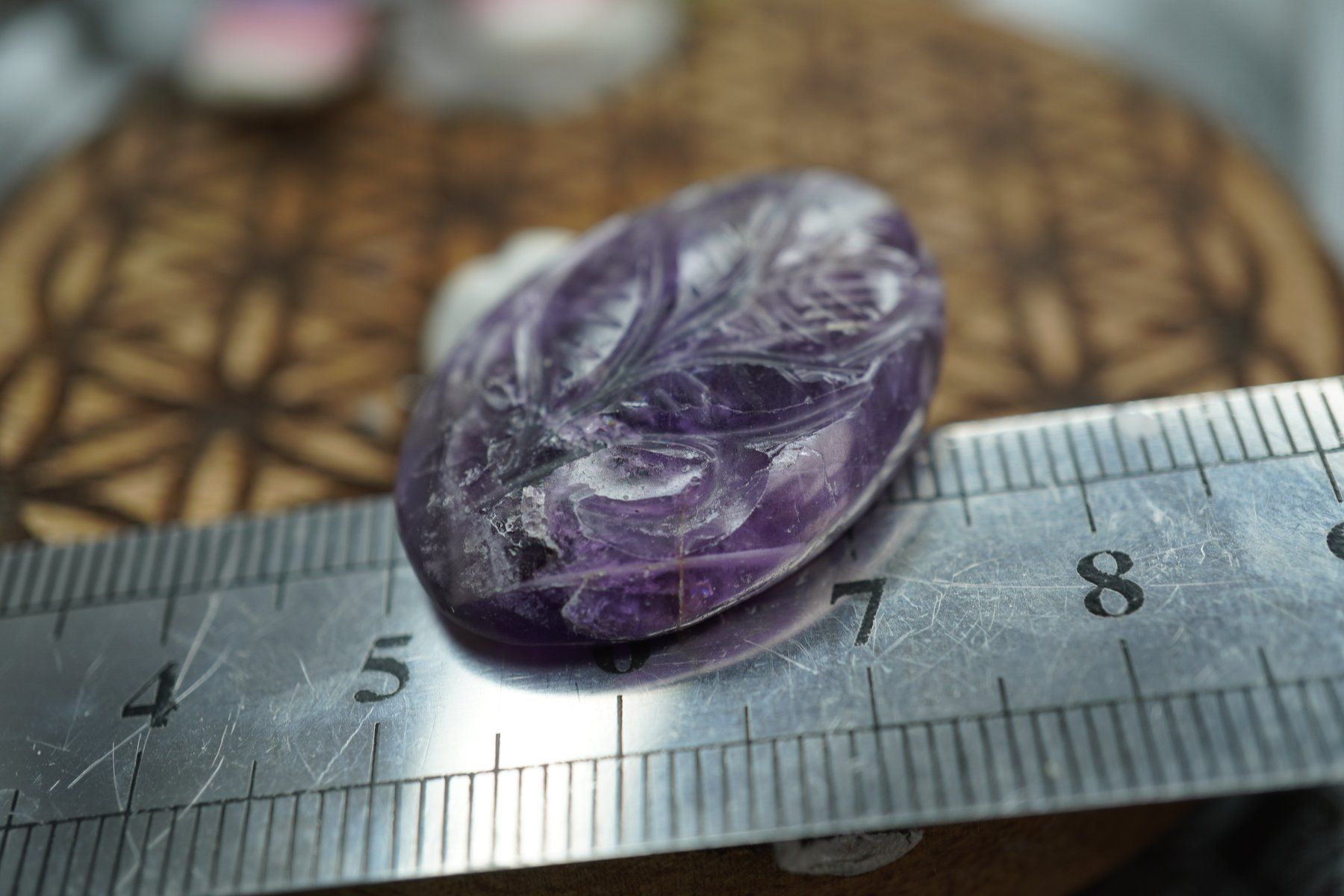 Minerali & Pietre curative: Amethyst    Blatt Geschnitzt  Cabochon   Ab 1.- – Nuovo e nell'imballaggio originale da Eschenbach SG venduto da topstone 2