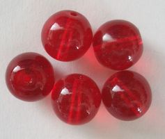 Glasperlen Rot 11 mm