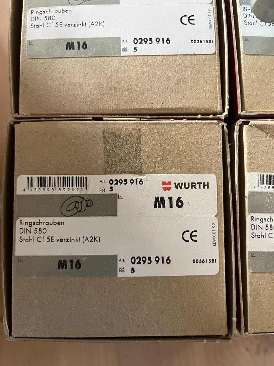 Würth Quincaillerie: Ringschrauben M16 – Neuf avec emballage d'origine à Seon par Schuell3 1
