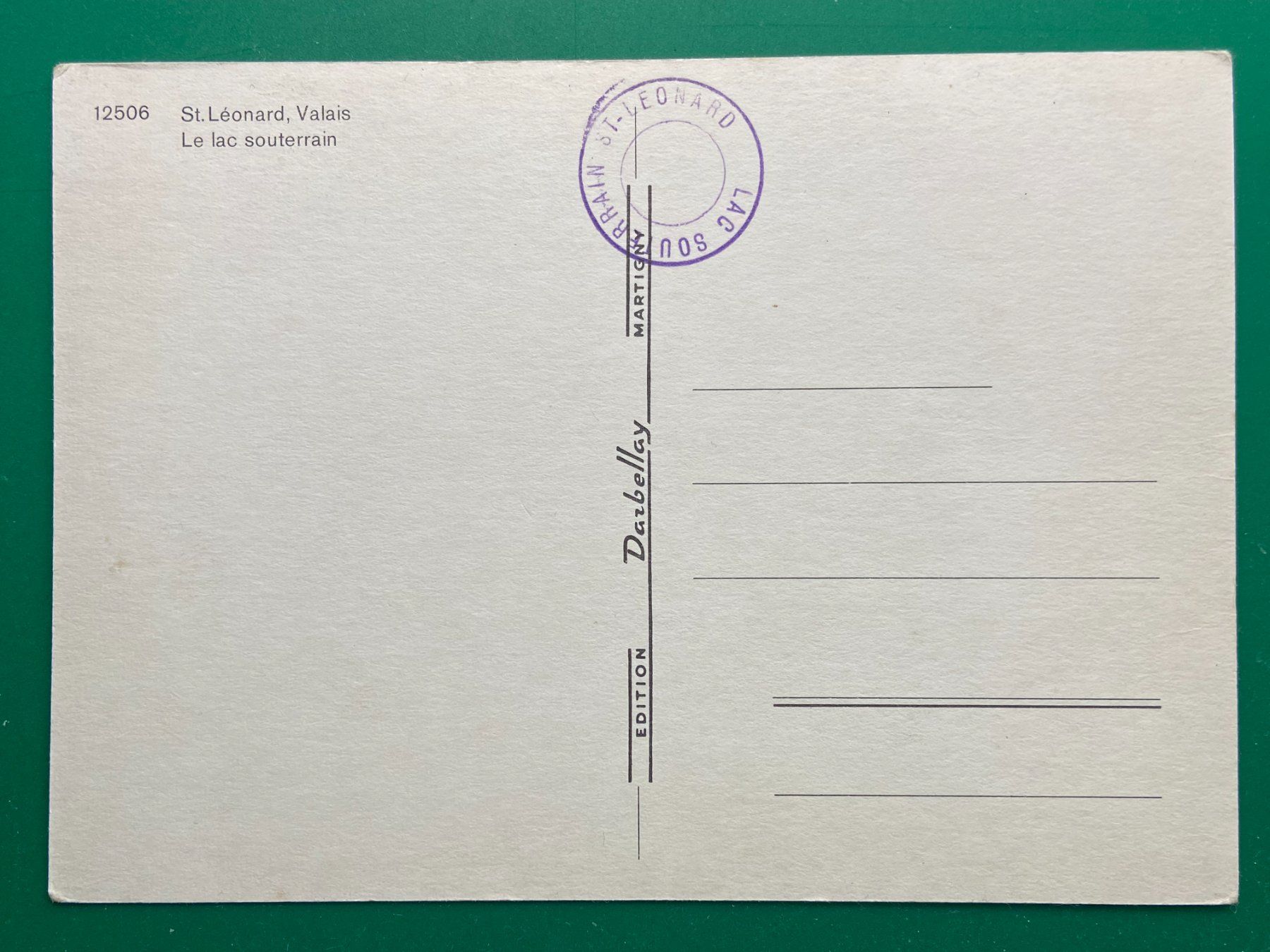 Cartoline postali: St. Léonard - Le Lac souterrain – Usato da Steg VS venduto da danwer74 1