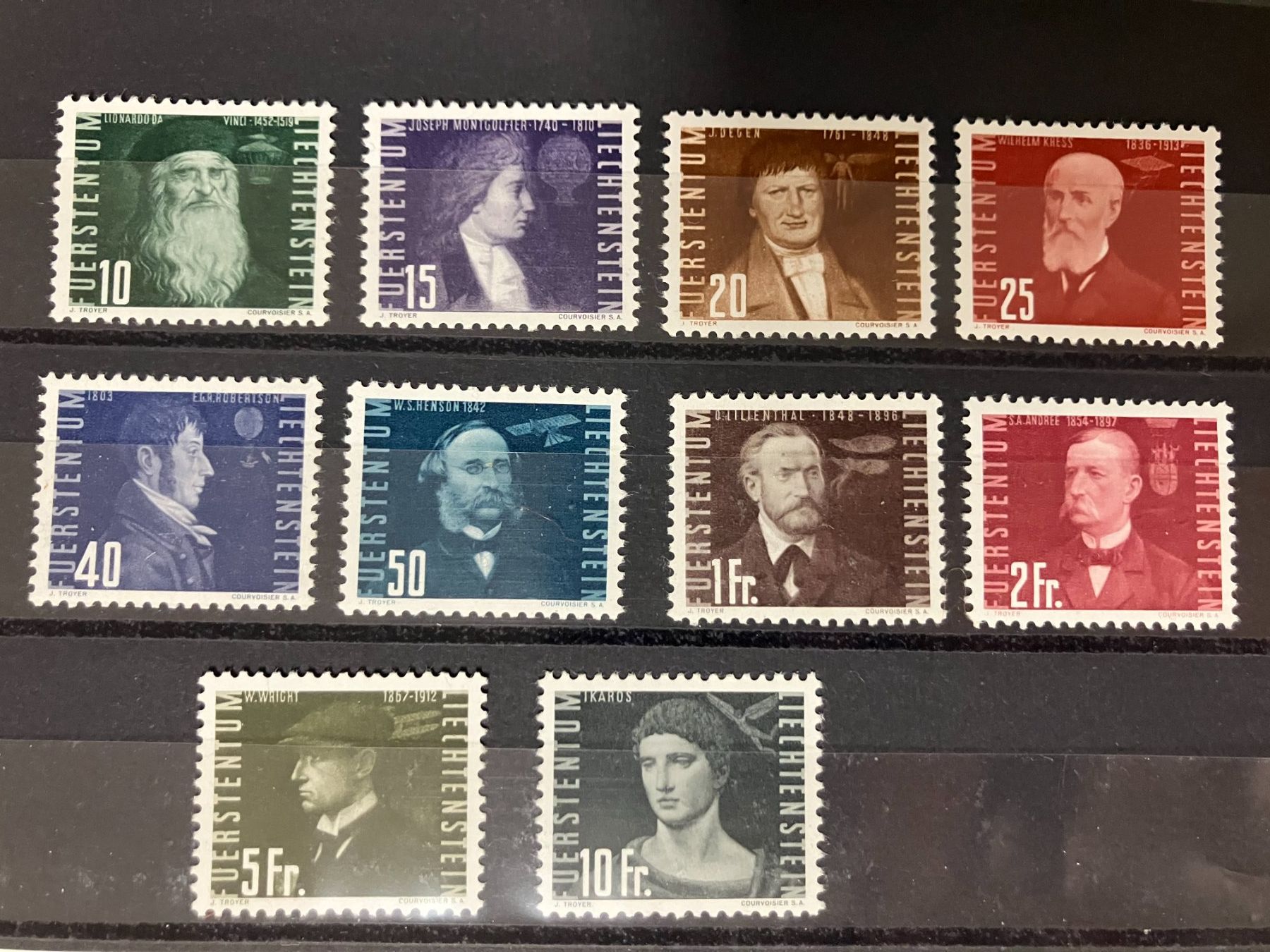 Tutti i francobolli: Mi 257-66, **, Serie Flugpost, KP 125.-- – Usato da Würenlos venduto da Eulenpostuhu