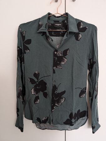 The Kooples Paris Floral Relaxed Shirt, Green, Black Flowers
