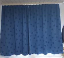 Vorhang Nachtvorhang blau mit Sternen