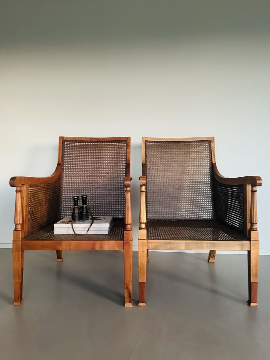 Poltrone: Zwei antike Sessel, Vintage, Kolonial, Geflecht – Usato da Dagmersellen venduto da Kimchen2012 1