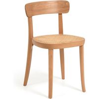 Kave Home Holzstuhl Romane Buchenholz Natur Eschenfurnier Ra
