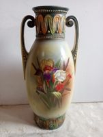 Antike Blumenvase mit Henkel bemalt Keramik Jugendstil (?)