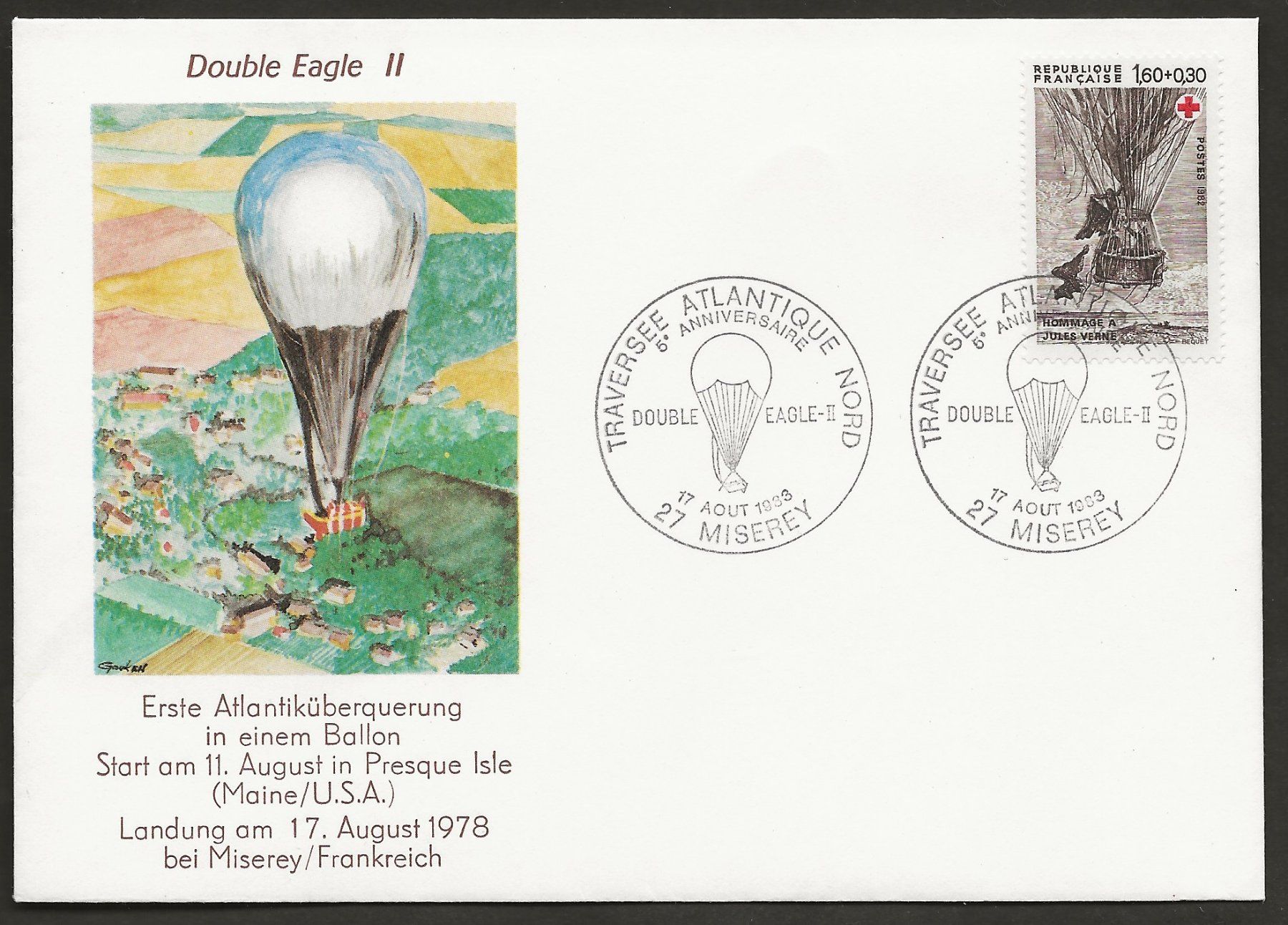 Tutti i francobolli: Ballon 1983 Frankreich Miserey Luftpost – Usato da Au ZH venduto da xelagreb01