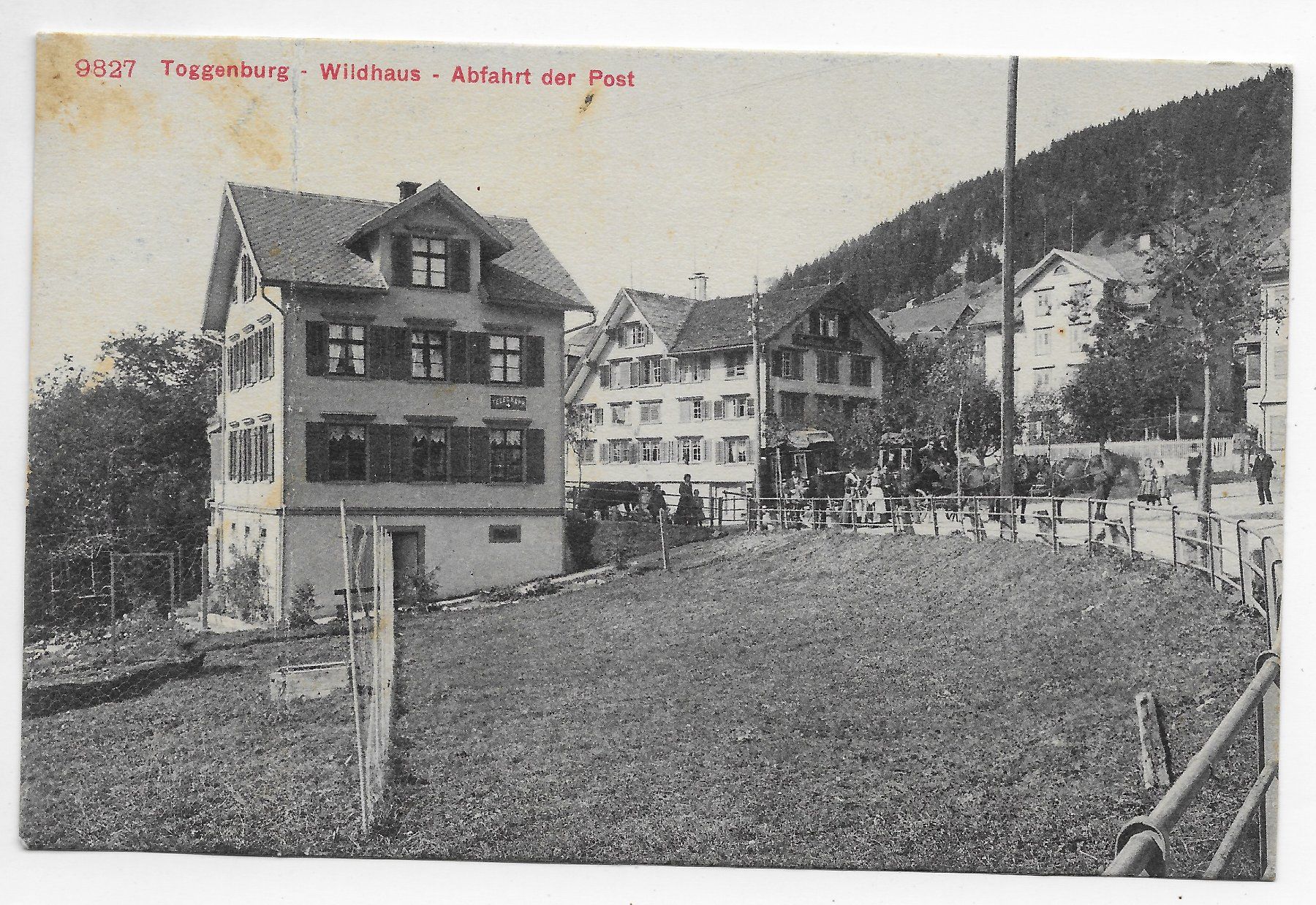 Cartoline postali: Wildhaus, Abfahrt der Post – Usato da Hefenhofen venduto da Richsalz