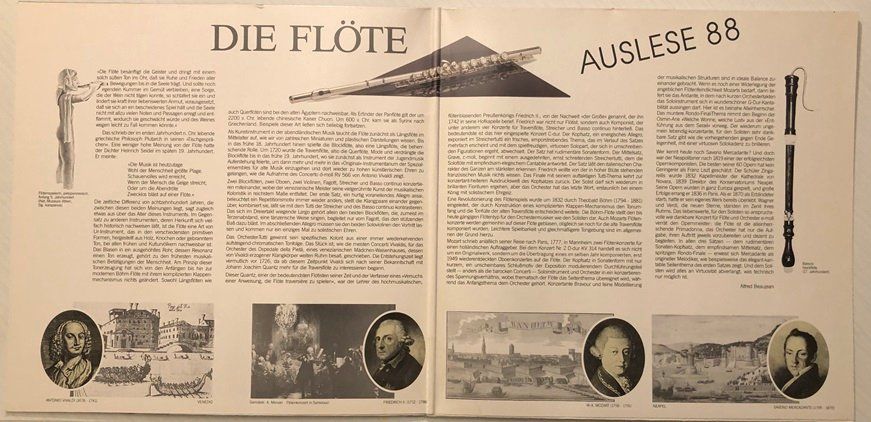 Dischi in vinile: Auslese 88 - Flötenkonzerte (LP) – Usato da Grüningen venduto da azulrojo 2