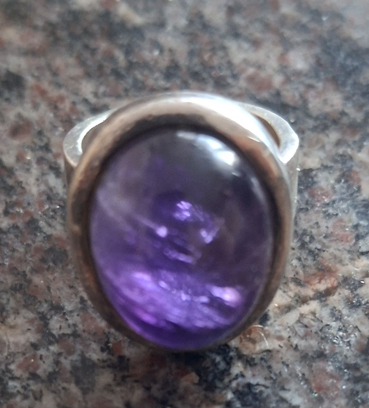Ringe: Ring  Statement-Ring aus 925 Silber   AmethAmethyst Cabochon – Gebraucht aus Galmiz von Schlumpfi5