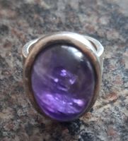 Ring  Statement-Ring aus 925 Silber   AmethAmethyst Cabochon