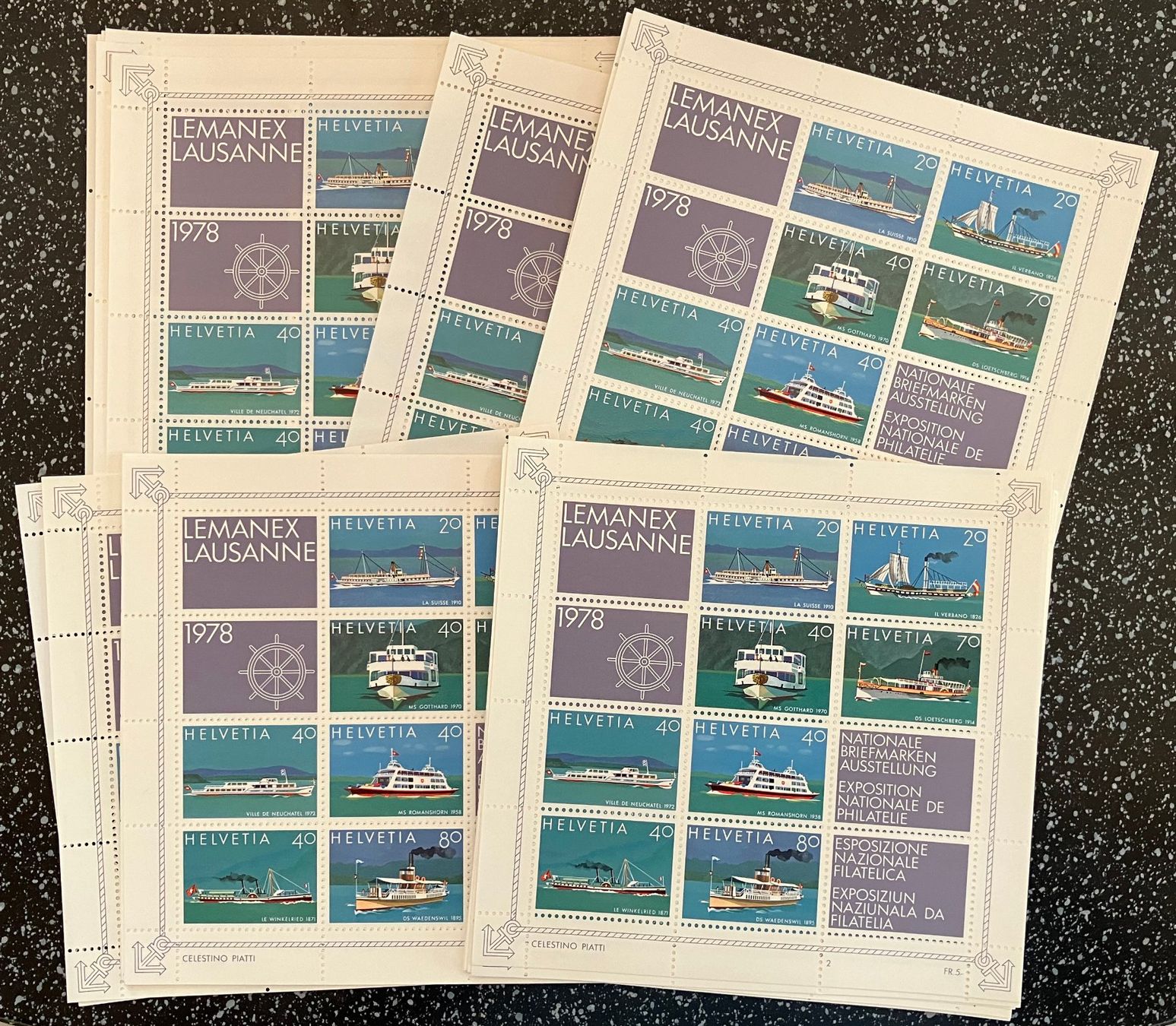 Alle Briefmarken: 25 LEMANEX-Blocks ** - nom. 87.50 – Neu (gemäss Beschreibung) aus Eschlikon TG von PhilCon