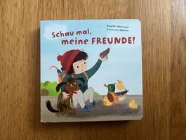 Kinderbuch mit Kartonseiten, "Schau mal, meine Freunde"